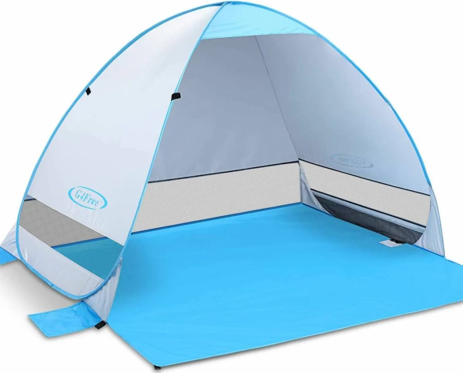 G4Free Large Pop Up Beach Tent for 3-4 People, UPF 50+ Sun Shelter, Automatic Instant Canopy, Portable Outdoor Cabana for Sun Protection