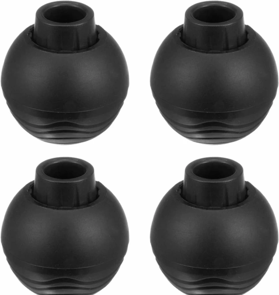 M METERXITY 4-Pack Camping Chair Foot Pads - 14mm Rubber Anti-Sink Leg Caps for Outdoor Chairs, Folding Chairs, Hardwood Floors, Tile, Fishing, Hiking, Picnic (Black)