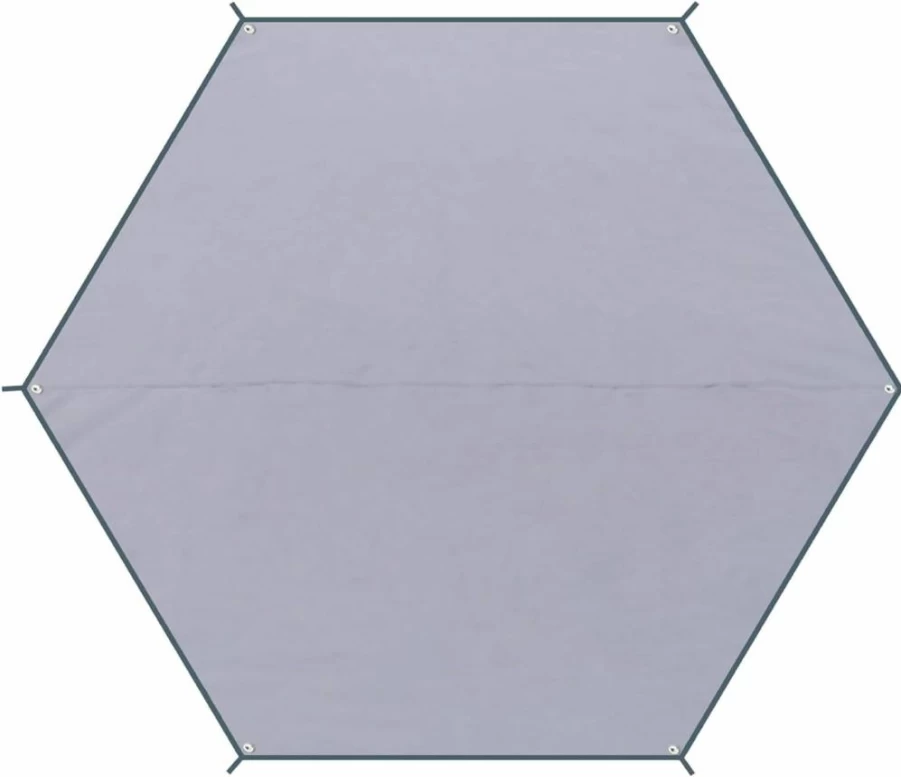 Azarxis XL Waterproof Camping Tarp, Hexagonal Hammock Rain Fly & Sunshade Shelter for Beach, Picnic, Hiking, Survival Gear (Gray)