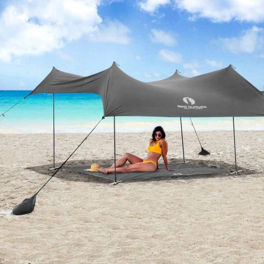 Red Suricata Waterproof Sandproof Beach Blanket - Large Oversized Sand-Free Mat for Outdoor, Picnic, Camping, Beach Canopy (Red)