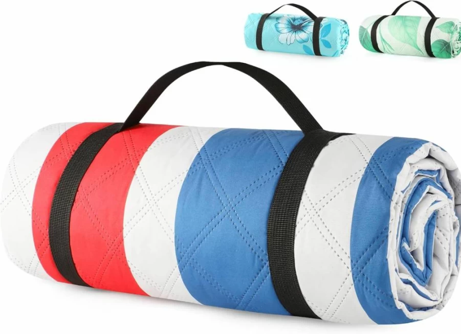 ANJ Outdoors Waterproof Picnic Blanket - Extra Large, Sandproof, Foldable, 5-Layer for Beach, Camping, Park, Stadium - Machine Washable Outdoor Mat (2025 Upgrade)