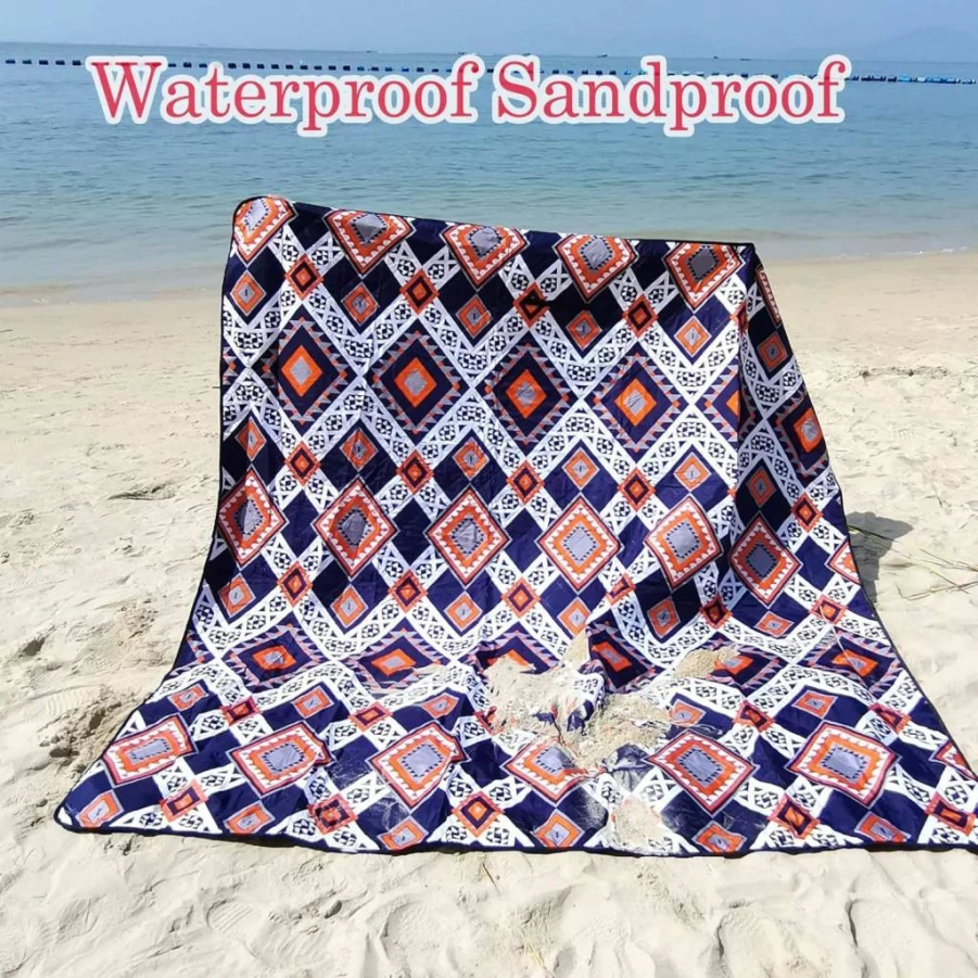 AHIGCA Waterproof Outdoor Picnic Blanket 79''X79'' Sandproof Beach Mat Foldable for Camping, Park, Travel, and Grass - Extra Large Portable Ground Cover