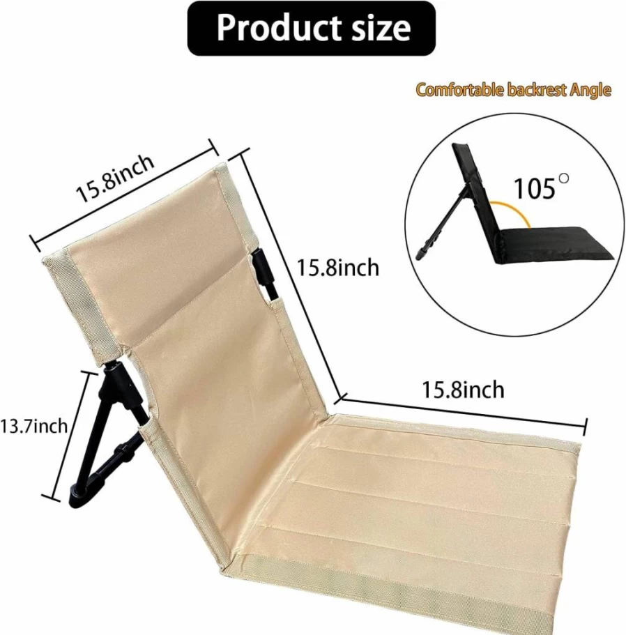 Yewaii Foldable Adult Flip Seat – Portable Outdoor Chair for Camping, Beach, Picnic, Poolside & Sporting Events, Lightweight & Compact, Beige