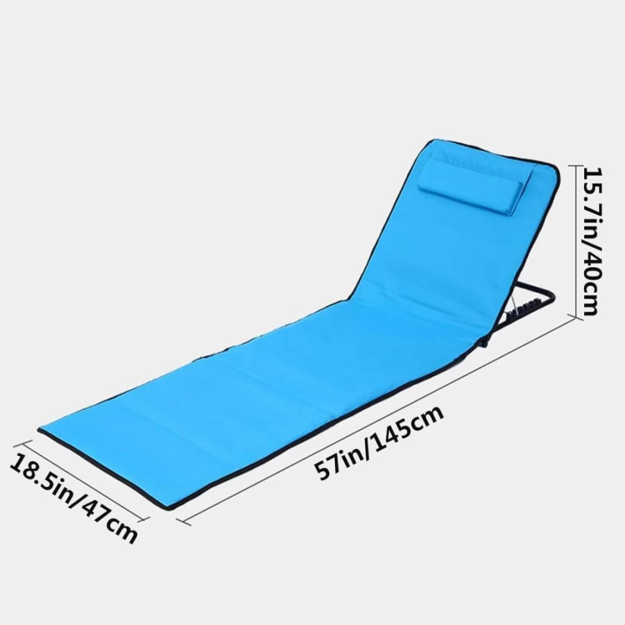 2 Pcs Vivicicipran Adjustable Beach Lounge Chair - Lightweight Folding Tanning Chair with 5-Position Backrest for Outdoor, Camping & Sunbathing