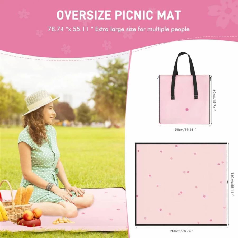 Sloputy XL Waterproof Beach Blanket - Sand Proof Picnic Mat for Camping, Travel & Outdoor Activities | Portable with Carry Bag
