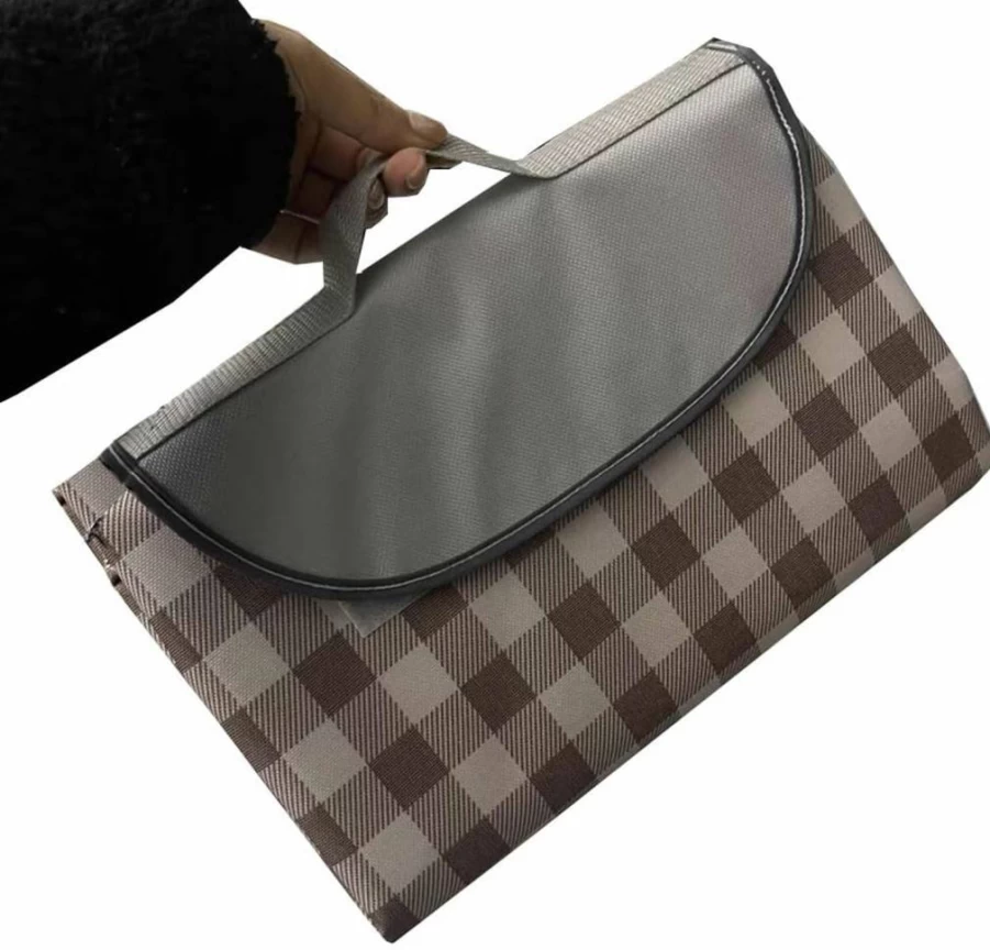 K Y KANGYUN Waterproof Picnic Blanket 80x60 Inches - Sandproof Outdoor Beach Mat for Camping, Park, Lawn, Travel - Portable Foldable Lightweight Blanket (White)
