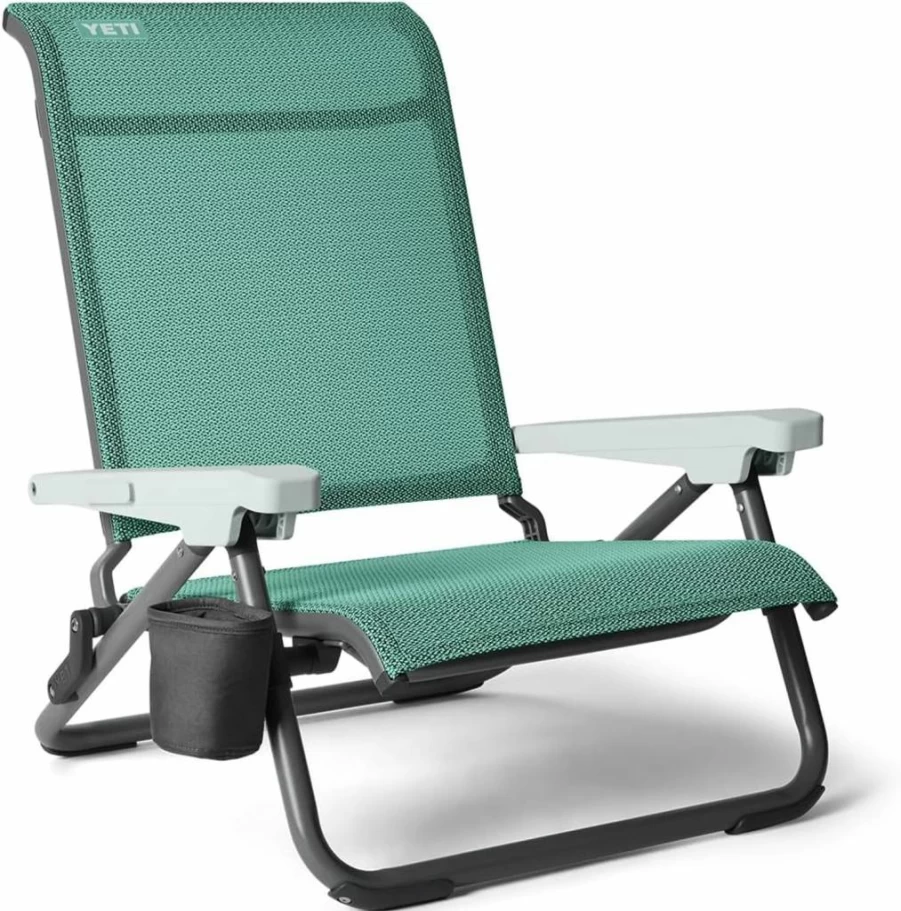 YETI Hondo Reclining Beach Chair - Breathable, UV-Resistant, 350 lbs Capacity, Lightweight & Portable, Seafoam Green, Outdoor Lounge Chair for Beach, Pool, Camping