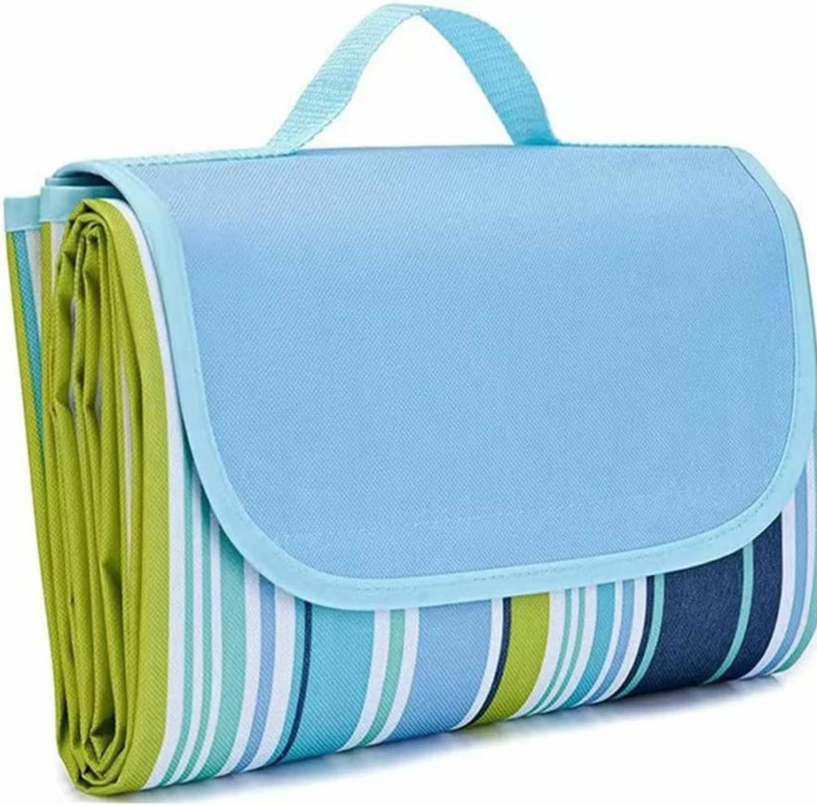 PUPOPIK Waterproof Picnic Blanket 80"x60" - Portable, Foldable Beach Mat for Outdoor Travel, Camping, Hiking, and Music Festivals