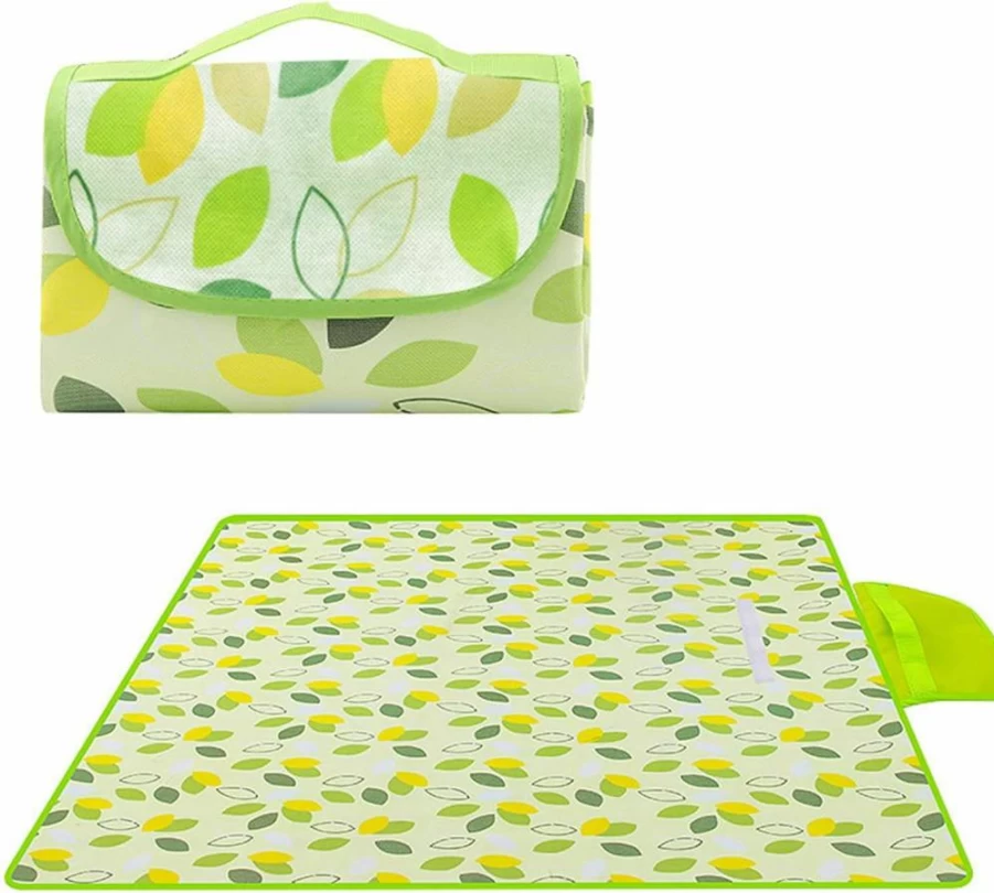 SHENIAFC 80" x 120" Sandproof Waterproof Picnic Blanket - Portable Beach Mat for Outdoor Camping, Hiking, Park, Non-Stick Sand & Grass, Foldable with Carry Tote Bag, Indoor Outdoor Use (Green)