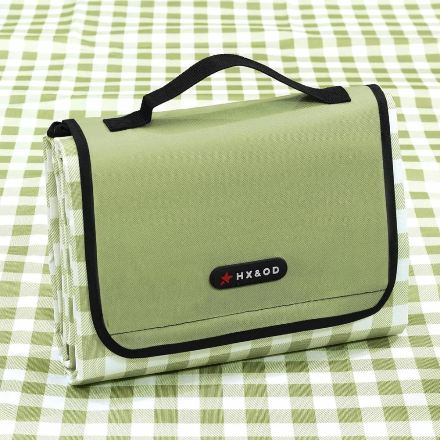HX&OD Waterproof Picnic Blanket - 80"x60" Extra Large Outdoor Mat for Camping, Beach, Hiking & Concerts | Foldable, Sand-Resistant, Travel-Friendly (Green)