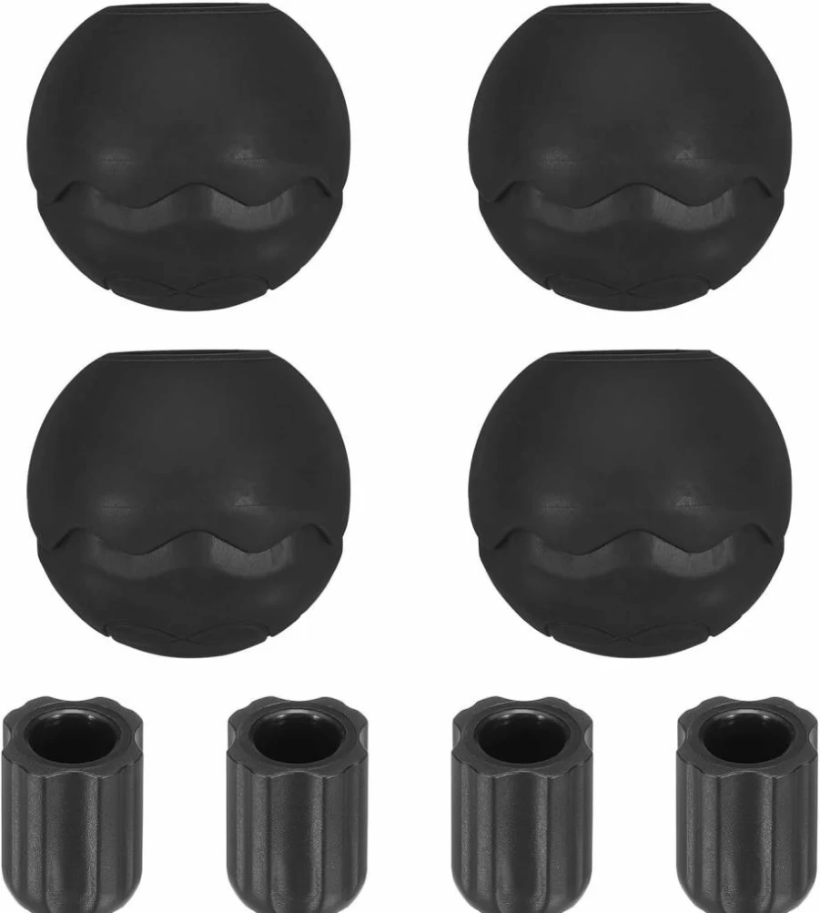PATIKIL 4-Pack TPE Chair Feet Replacement, 0.51 Inch Leg Tips for Outdoor Camping Folding Chairs, Non-Slip Floor Protectors for Rugged Surfaces, Fits 0.51" (13mm) Chair Legs, Black