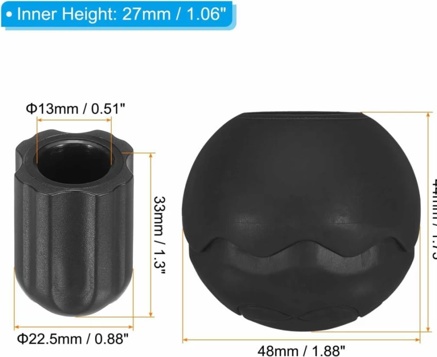 PATIKIL 4-Pack TPE Chair Feet Replacement, 0.51 Inch Leg Tips for Outdoor Camping Folding Chairs, Non-Slip Floor Protectors for Rugged Surfaces, Fits 0.51" (13mm) Chair Legs, Black