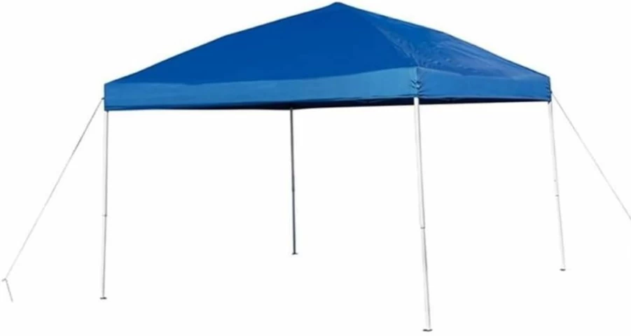 Flash Furniture 10x10 Foot White Pop-Up Canopy Tent with Straight Legs, Sandbags & Wheeled Carry Case for Events