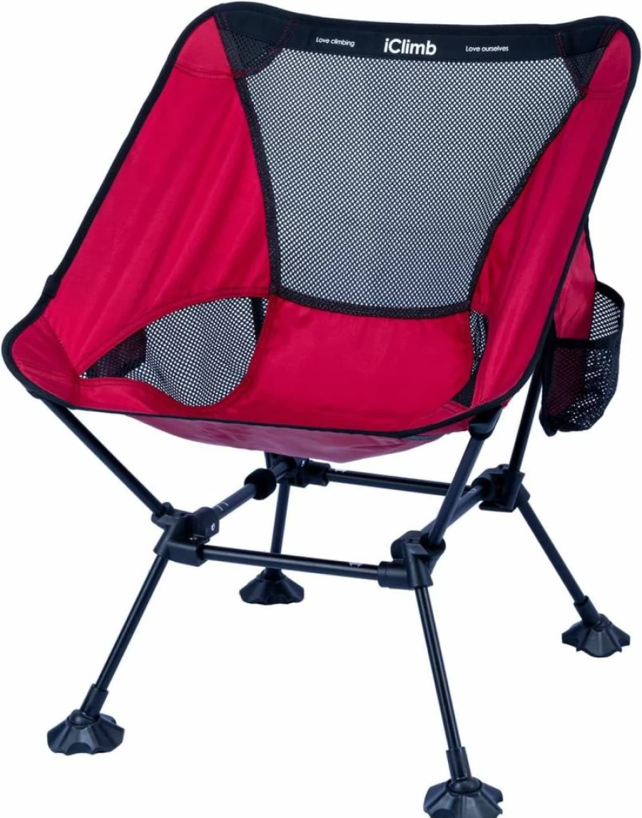 iClimb Ultralight Folding Beach Chair with Anti-Sink Feet - Portable Compact Camping Chair for Outdoor Activities