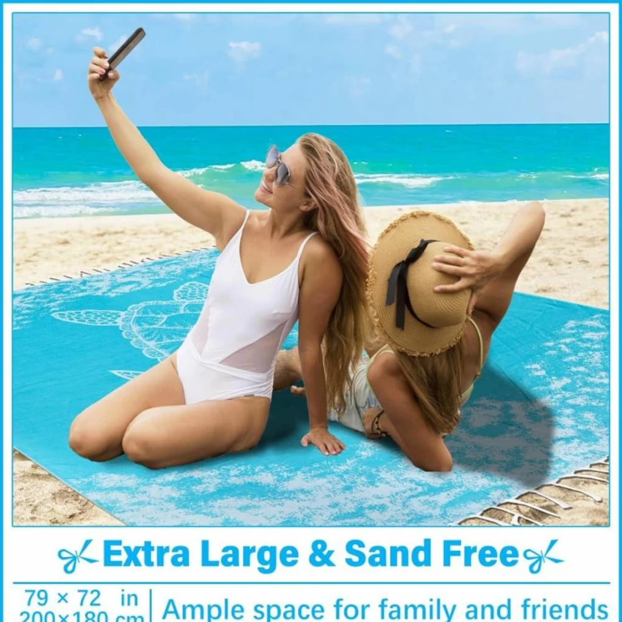 Vikumond Oversized Cotton Beach Towel - XXL Sandproof Boho Blanket for Adults, Extra Large Picnic & Camping Essential, Giant Thick Throw for Outdoor Use