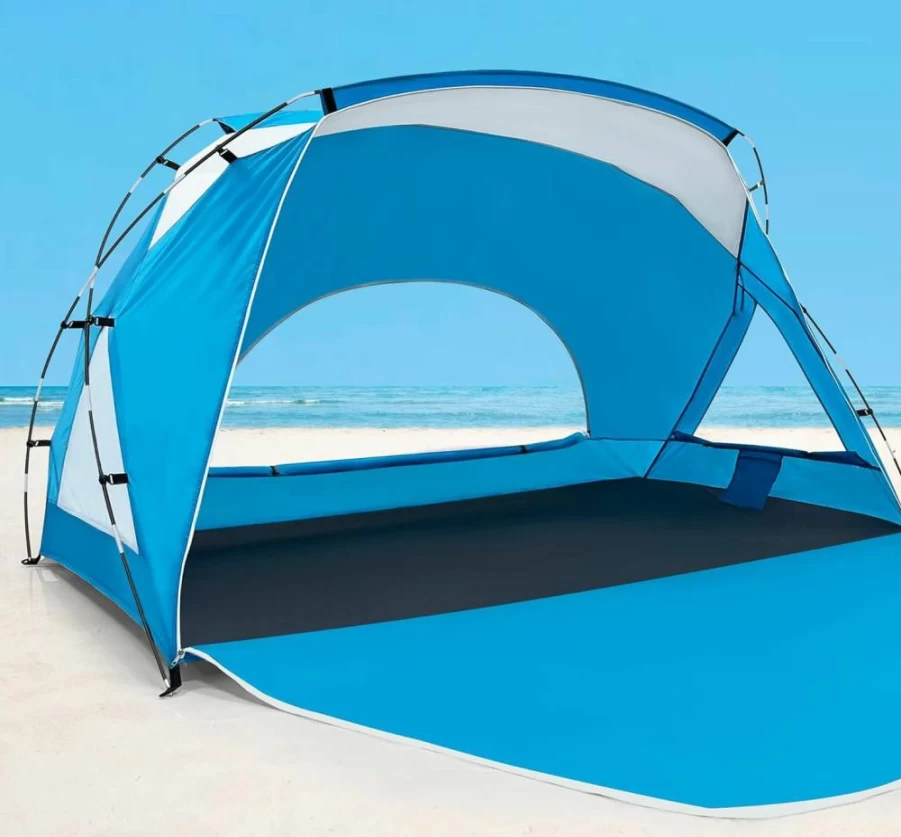 CALEN UPF50+ Beach Canopy Tent - Portable Sun Shelter for 3-8 People, Waterproof & Easy Setup for Camping, Picnics, Outdoor Adventures with Carrying Bag
