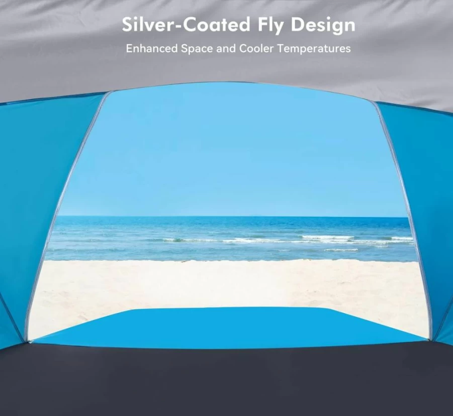 CALEN UPF50+ Beach Canopy Tent - Portable Sun Shelter for 3-8 People, Waterproof & Easy Setup for Camping, Picnics, Outdoor Adventures with Carrying Bag