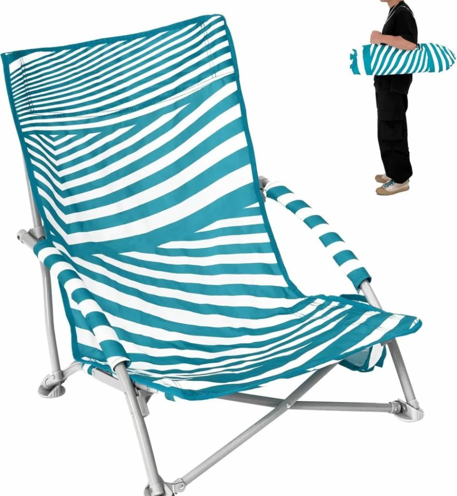 WEJOY Portable Beach Chair for Adults - Lightweight Folding Lawn Chair with Cup Holder & Carry Bag for Camping, Picnic, Fishing, Outdoor Activities