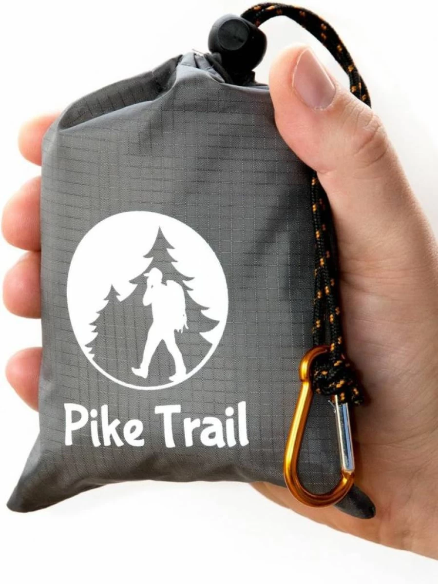 Pike Trail Lightweight Waterproof Pocket Beach Blanket - 60" x 56" Compact Sand Proof Outdoor Blanket for Camping, Picnics, Hiking & Travel