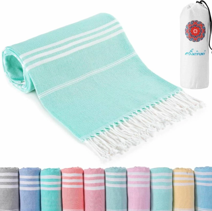 Antfuny Oversized Turkish Beach Towel - Extra Large, Quick Dry, Sand Free, Lightweight & Compact for Pool, Swim, and Vacation Essentials