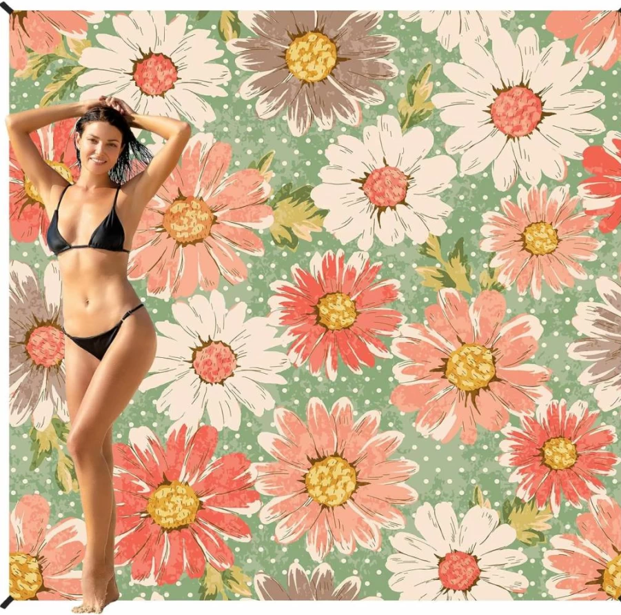 BYDOLL Waterproof Sandproof Beach Blanket - Extra Large 78x81 Inch, Lightweight Picnic Mat for 1-7 Adults, Outdoor Travel & Camping Accessories