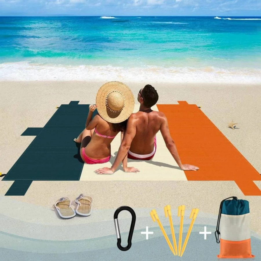 LUEXBOX Extra Large Beach Blanket 78x82 Inches - Sand Proof, Waterproof, Lightweight Outdoor Picnic Mat for Adults, Perfect for Beach, Camping, Travel