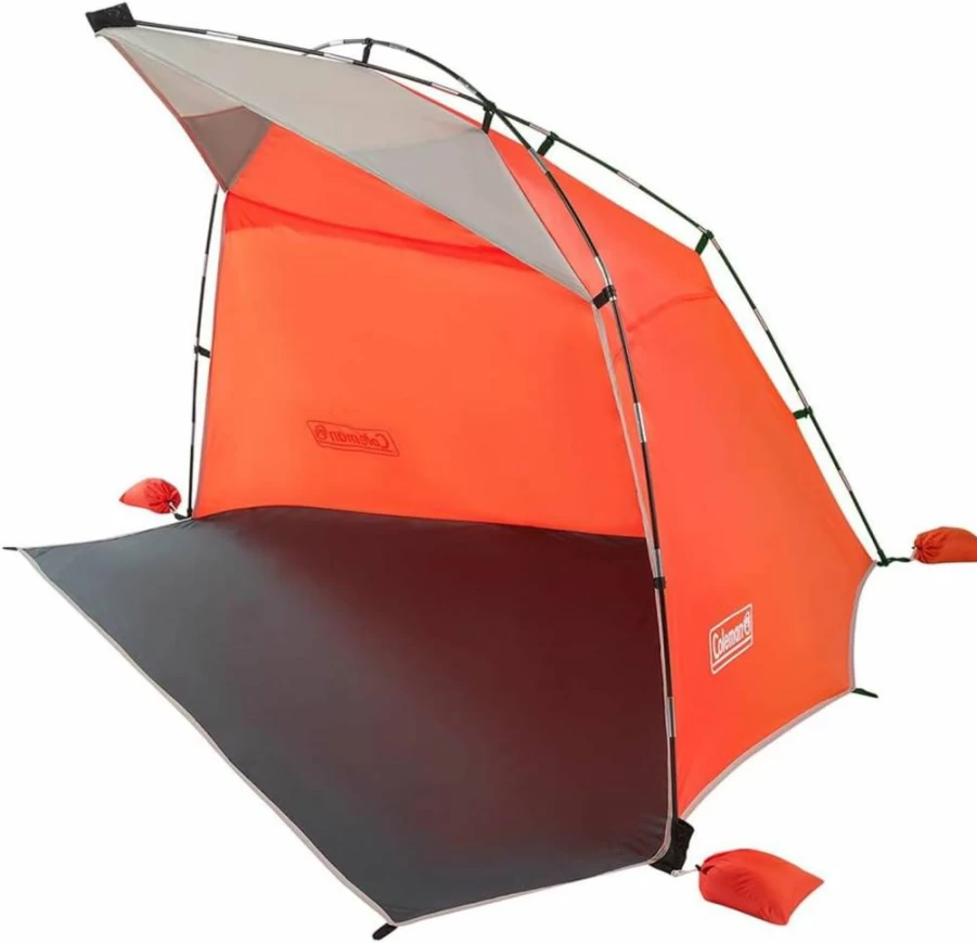 Coleman Skyshade Large Beach Canopy - Portable Sun Shelter with Easy Setup, Pre-Attached Poles for UV Protection & Sand Cover