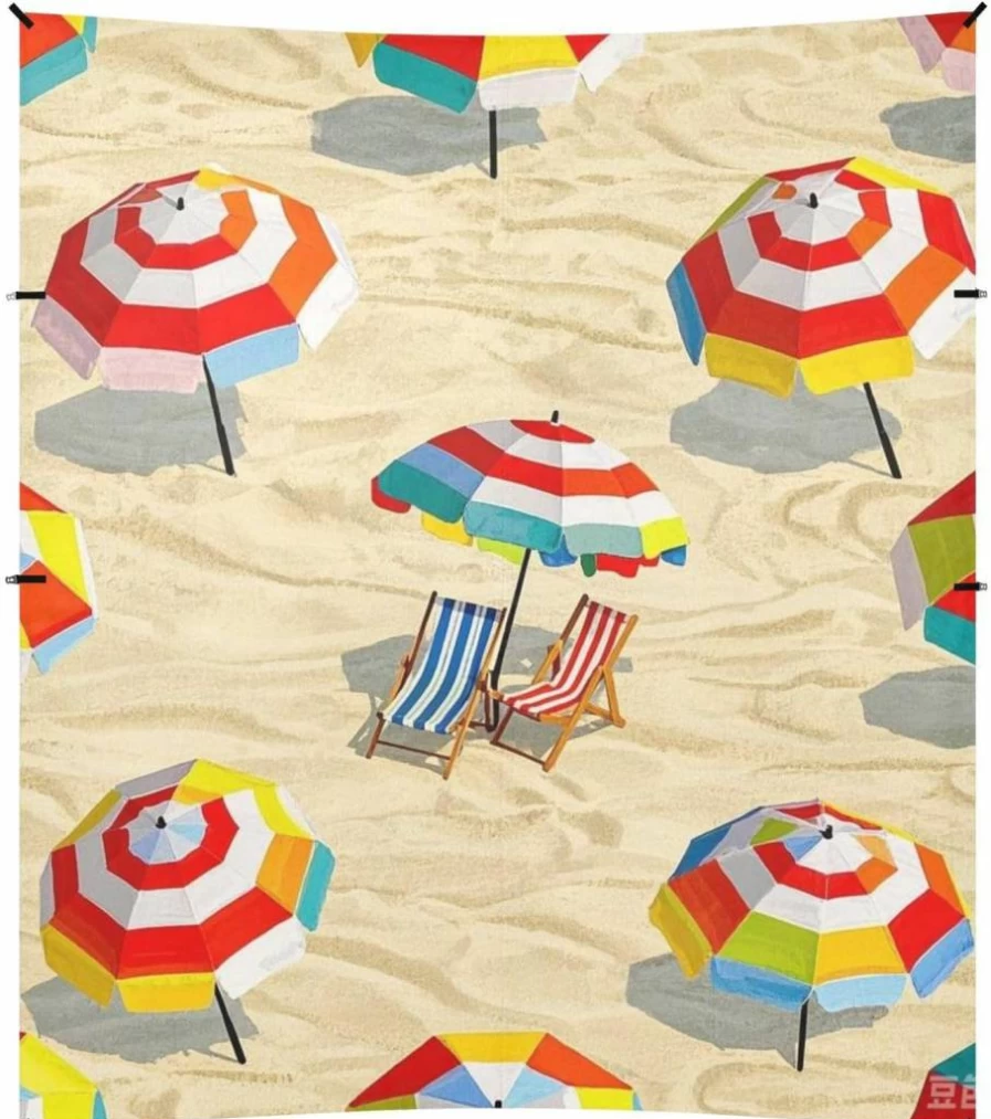 EtherSpher UPF50+ Foldable Beach Tent - Lightweight Sun Shelter with Sandbags & Shovel, Portable Cartoon Design Summer Lounger for Family Travel, Beach Sunshade Toldo Para Playa