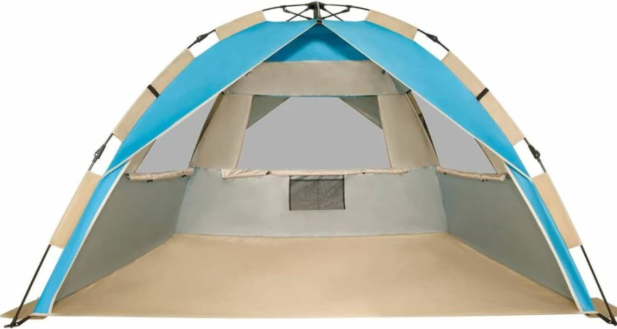 G4Free Deluxe XL Pop Up Beach Tent - 3-4 Person Easy Setup Sun Shelter with UPF 50+ UV Protection, Extra Wide 70.9 Inch Portable Canopy for Outdoor