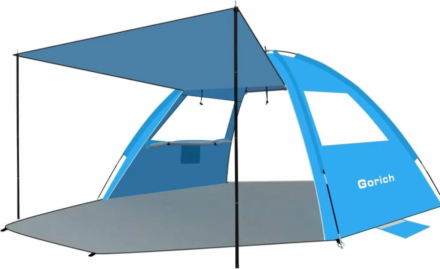Gorich 3-8 Person Beach Tent with UPF 50+ Canopy - Lightweight Portable Sun Shelter for Family Travel, Easy Setup Cabana for Outdoor Adventures