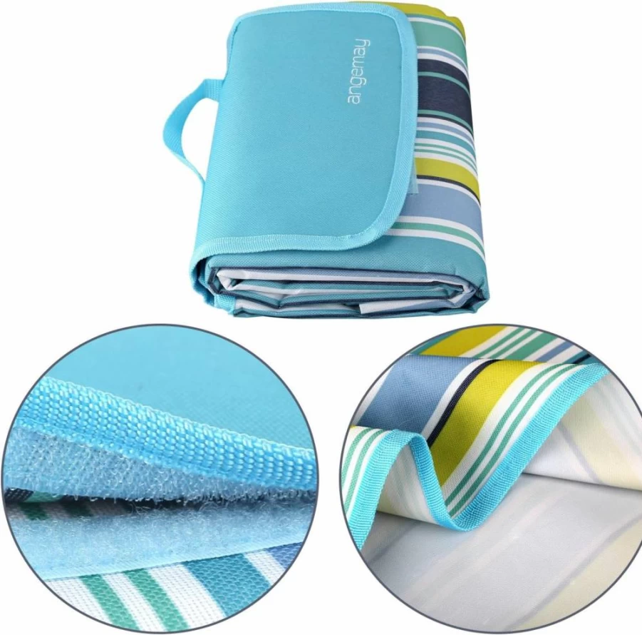 Angemay Waterproof Sandproof Picnic Blanket - Extra Large Portable Outdoor Mat for Beach, Camping, Hiking, and Festivals