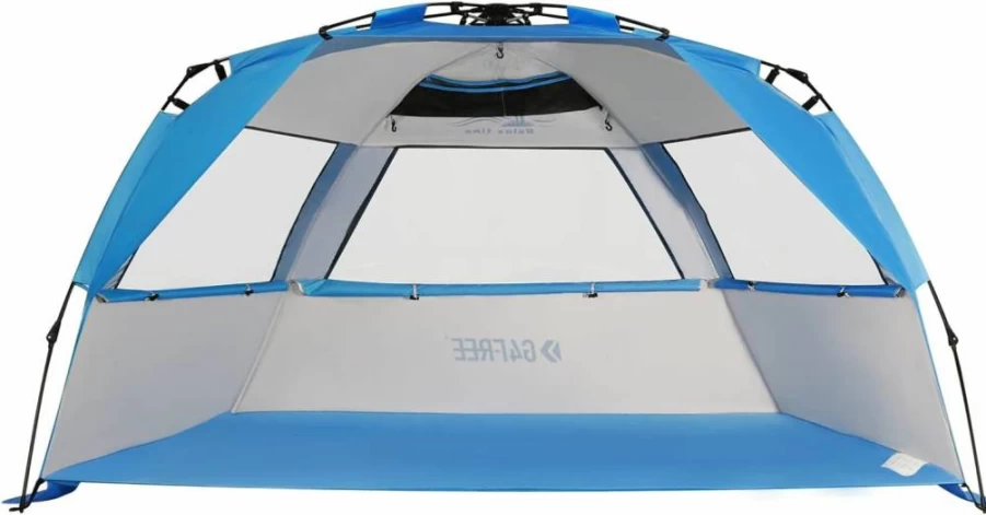 G4Free XL Pop Up Beach Tent - UPF 50+ Sun Shelter for 3-4 People, Easy Setup Portable Sunshade with Extended Floor for Outdoor Camping & Beach Trips