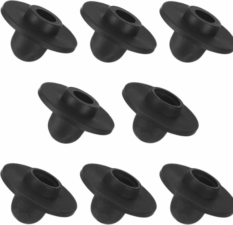 M METERXITY 8-Pack Camping Chair Feet Replacement - 16mm Anti-Slip Leg Covers for Hiking, Fishing & Outdoor Stools - Durable Black Chair Foot Caps