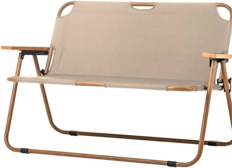 DRUESSGIT Folding Beach Chair with Double Backrest, Portable Camping Stool for Outdoor Picnic, Sand-Free Leisure Armchair