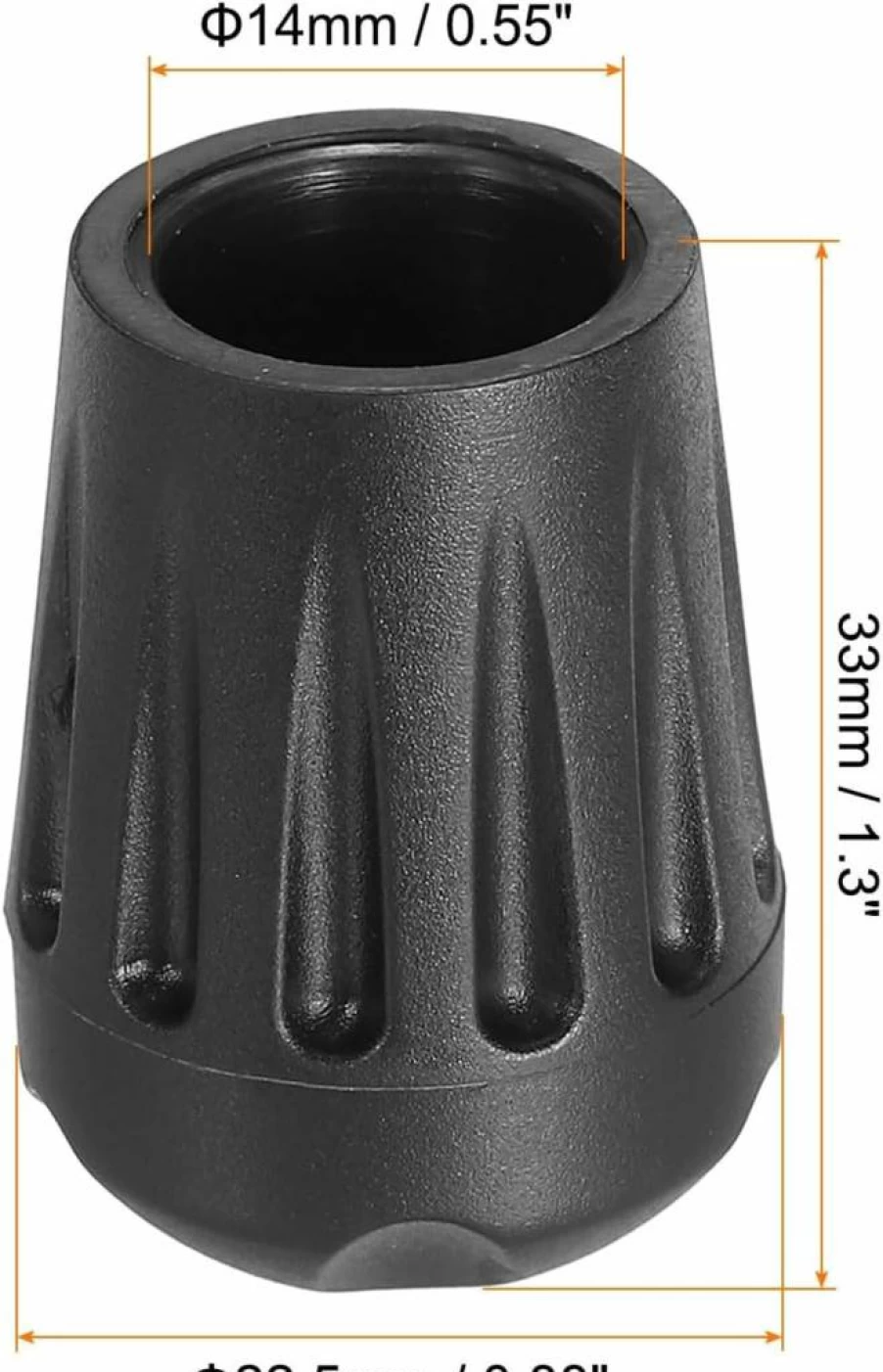 PATIKIL 4 Pack Black Non-Slip Chair Leg Caps - 0.62 Inch Replacement Feet for Outdoor Camping & Folding Chairs, Floor Protectors for 0.62" Chair Legs
