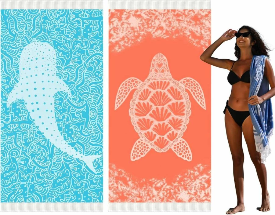 Widdonen Oversized Turkish Beach Towel - Quick Dry, Lightweight, Sand-Free Cotton Bath & Pool Towel for Adults, Extra Large Swim Towel, Perfect Beach Accessories Gift