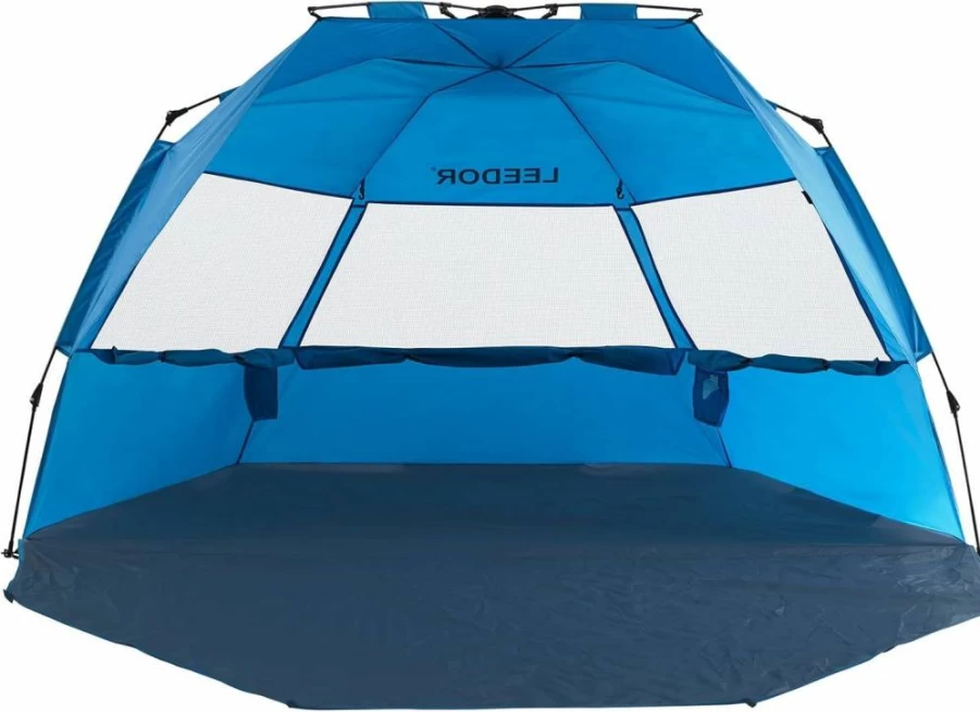 LEEDOR Pop Up Beach Tent Sun Shelter - Portable Windproof UV Protection UPF 50+ for 3-4 People, Easy Setup Family Cabana, Instant Shade Umbrella