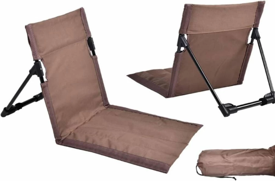 Walkervo 2-Pack Lightweight Folding Beach Chairs with Back Support & Net Pocket, Portable Reclining Lounge Chairs for Outdoor, Camping, Tanning, Sunbathing