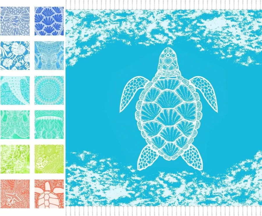 Vikumond Oversized Cotton Beach Towel - Extra Large Sandproof Blanket for Adults, Boho Woven Picnic & Camping Essential, Giant Throw for Outdoor Use