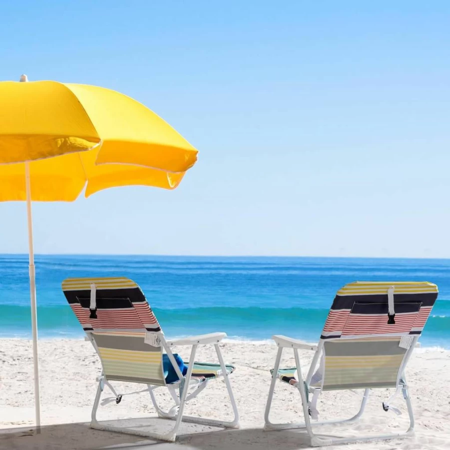 Generic Lightweight Folding Beach Chair - Portable Camping, Lawn, & Picnic Chair for Adults - 22"L x 23.6"W x 24.8"H - Outdoor Sand Chair