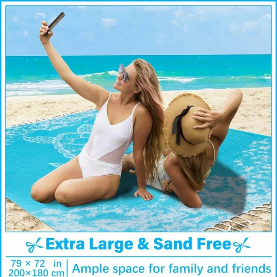 Vikumond Oversized Cotton Beach Towel - Extra Large Sandproof Blanket for Picnic, Camping & Gifts - Boho Woven Throw (XXL)
