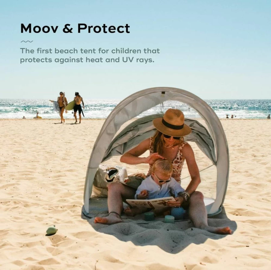 Babymoov Portable UV Protection & Mosquito Net Baby Beach Tent - Green Lagoon (Summer 2025 Edition)
