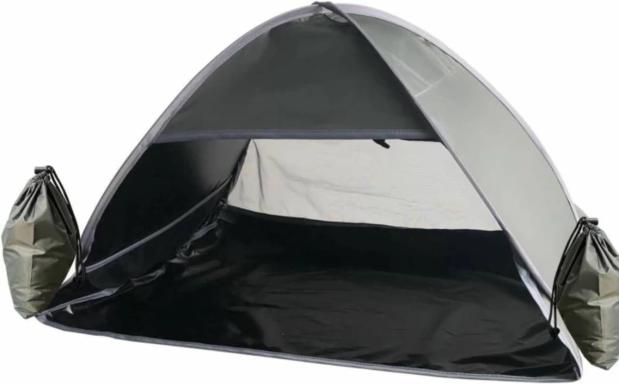 RXQNN Portable Pop Up Beach Tent for Pets - Lightweight Shade Shelter with Mesh Windows for Small Dogs & Cats, Dark Green Outdoor Sun Protection