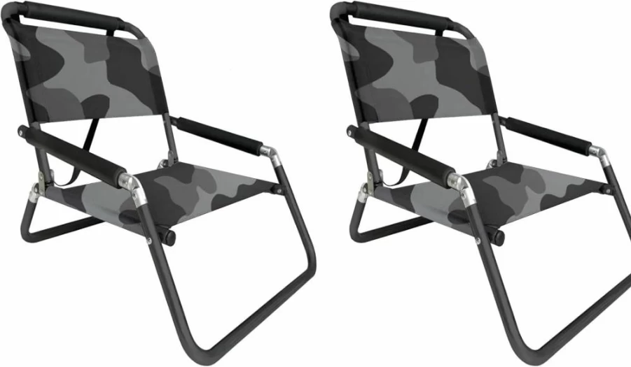 Neso 2-Pack Folding Beach Chairs - Water-Resistant with Carry Strap & Storage Pocket (Rainbow)