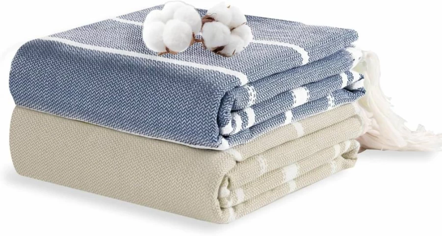 Widdonen Extra Large Turkish Beach Towel - 85"x75" Cotton Oversized Blanket for Bath, Pool, Picnic & Outdoor, Sand-Free, Thick & Soft, Grey - Perfect Cloud Gift for Adults