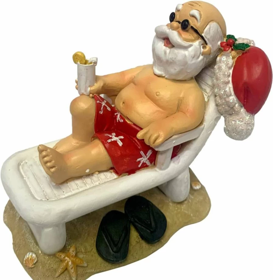 Fancy That Santa on Beach Chair Holiday Decorative Figurine - Christmas Decor