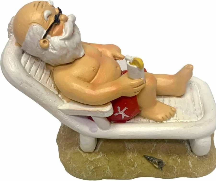 Fancy That Santa on Beach Chair Holiday Decorative Figurine - Christmas Decor