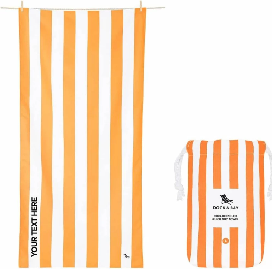 Dock & Bay Extra Large Quick Dry Beach Towel - 100% Recycled Sand Free Compact Towel with Carry Bag - Lightweight Cabana Towel in Boracay Yellow