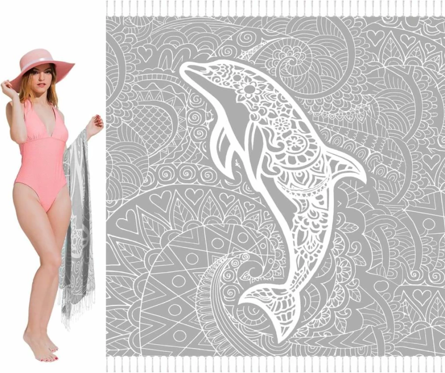 Vikumond Oversized Cotton Beach Towel - XXL Sandproof Boho Blanket for Picnic, Camping & Gifts, Extra Large Thick Throw in Beige