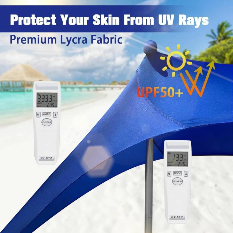 Besuhot 10x10FT Beach Tent Sun Shelter with UPF 50+ Protection, Portable Canopy for Camping, Fishing, Backyard, Includes 8 Sandbags
